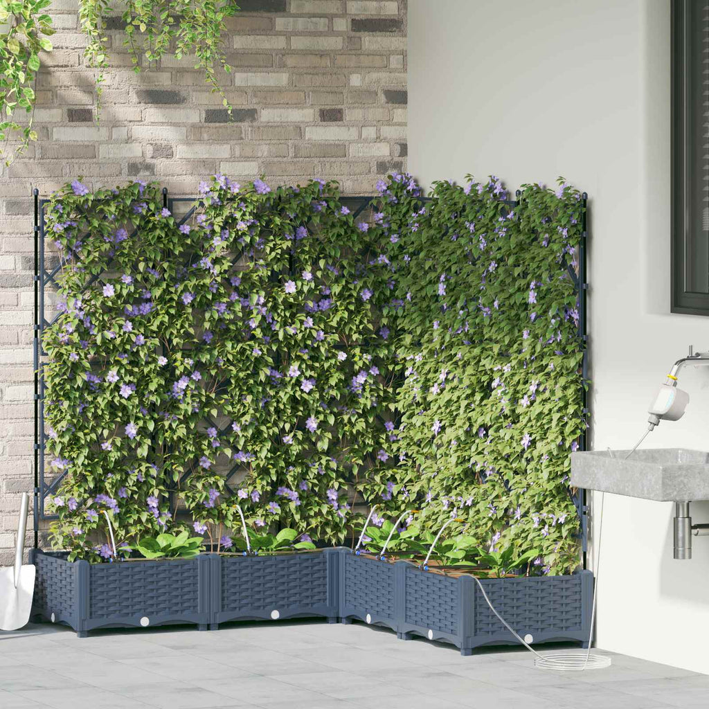 vidaXL Doniczka ogrodowa 5 pcs Szary 120 x 120 x 126 cm