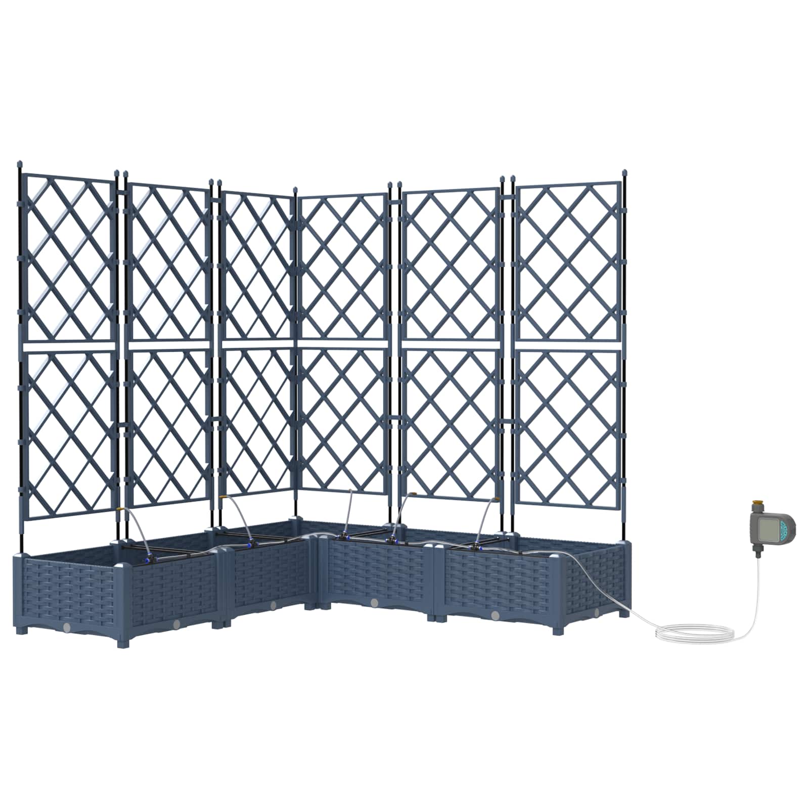 vidaXL Doniczka ogrodowa 5 pcs Szary 120 x 120 x 126 cm