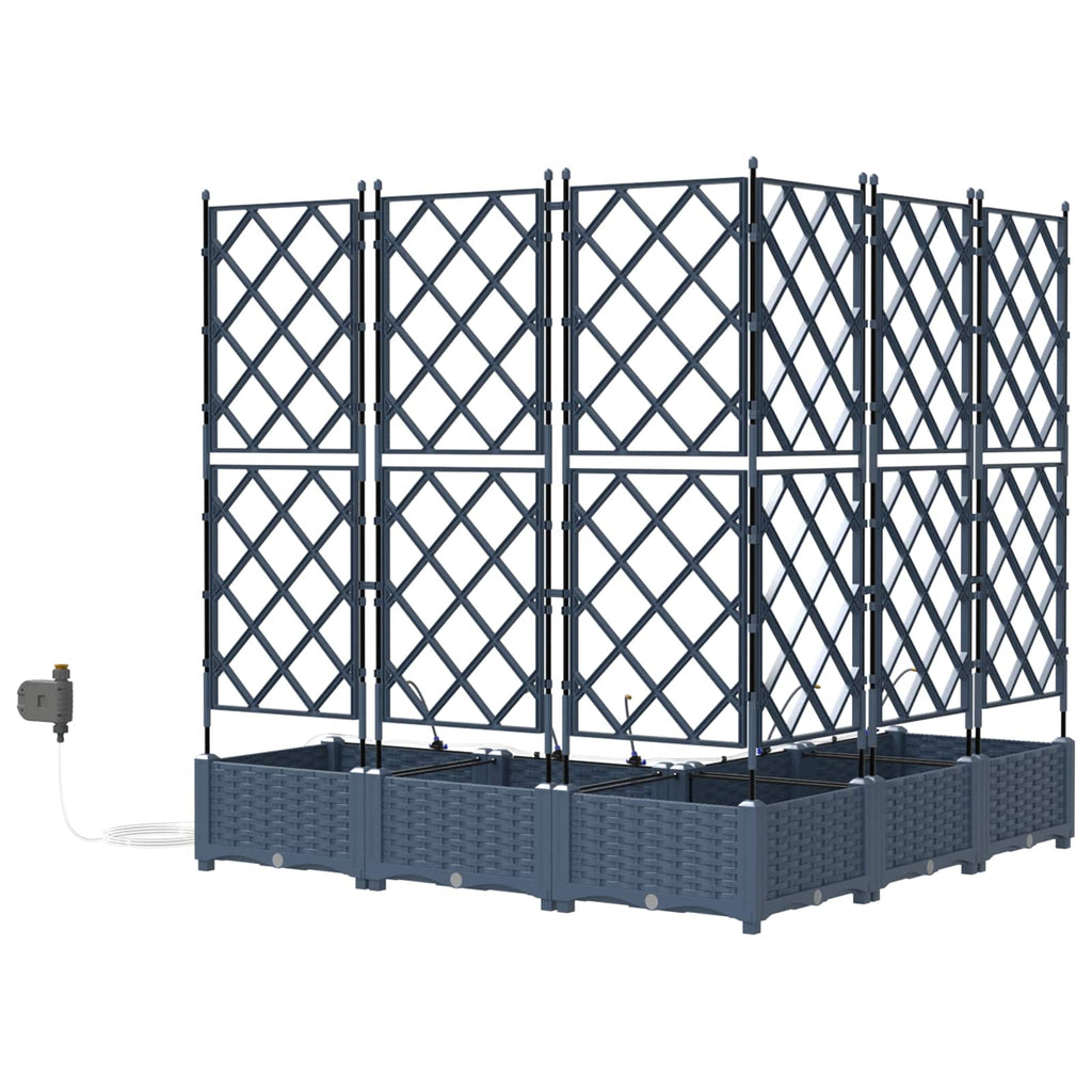 vidaXL Doniczka ogrodowa 5 pcs Szary 120 x 120 x 126 cm
