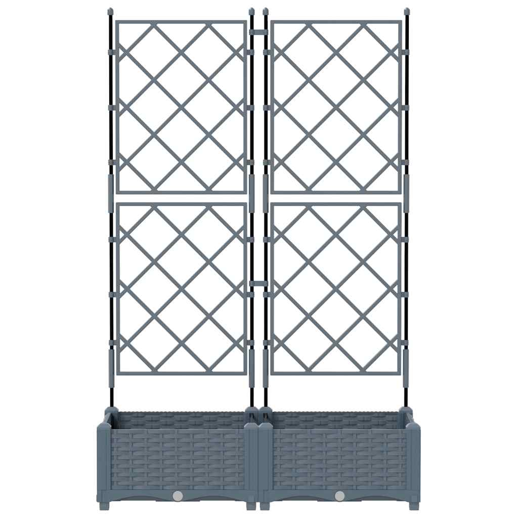 vidaXL Doniczka ogrodowa 2 pcs Jasnoszary 80 x 40 x 125,5 cm