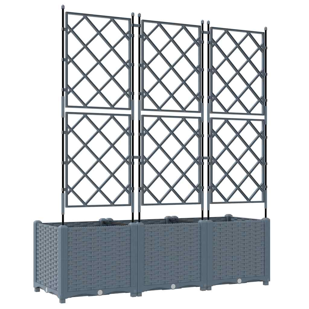 vidaXL Doniczka ogrodowa 3 szt. Jasnoszary 120 x 40 x 143 cm PP