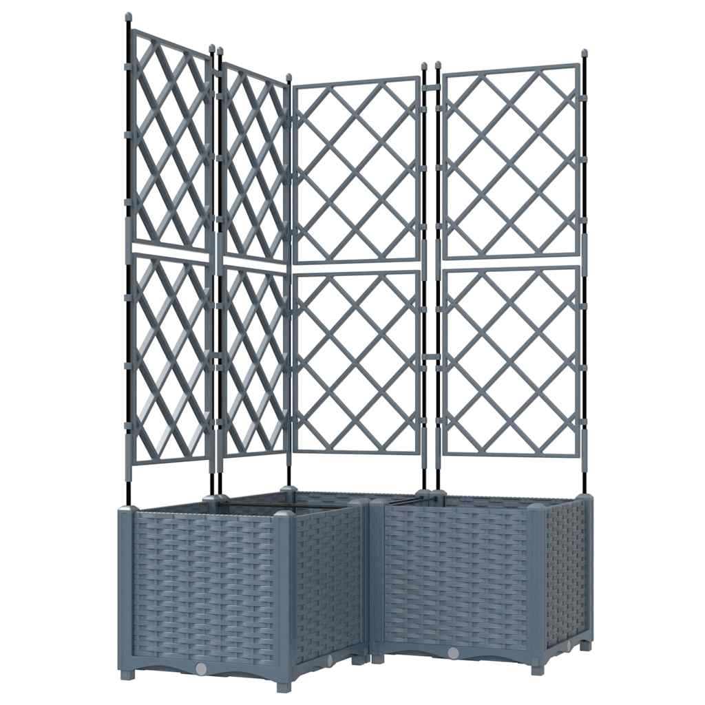 vidaXL Doniczka ogrodowa 3 pcs Jasnoszary 80 x 80 x 143 cm