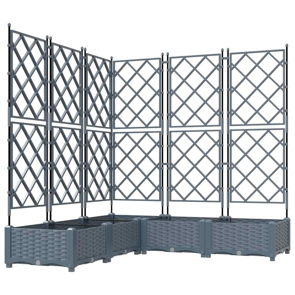 vidaXL Doniczka ogrodowa 5 pcs Jasnoszary 120 x 120 x 125,5 cm