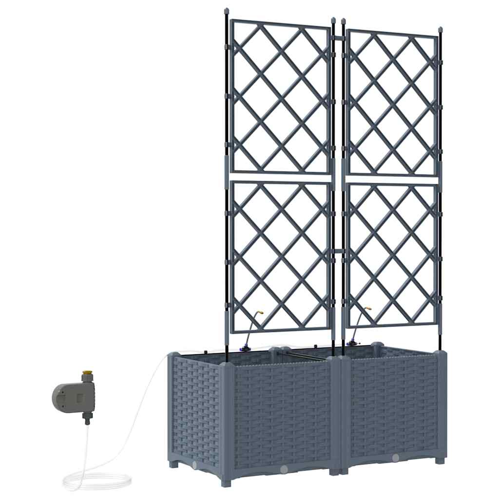 vidaXL Doniczka ogrodowa 2 pcs Jasnoszary 80 x 40 x 142 cm