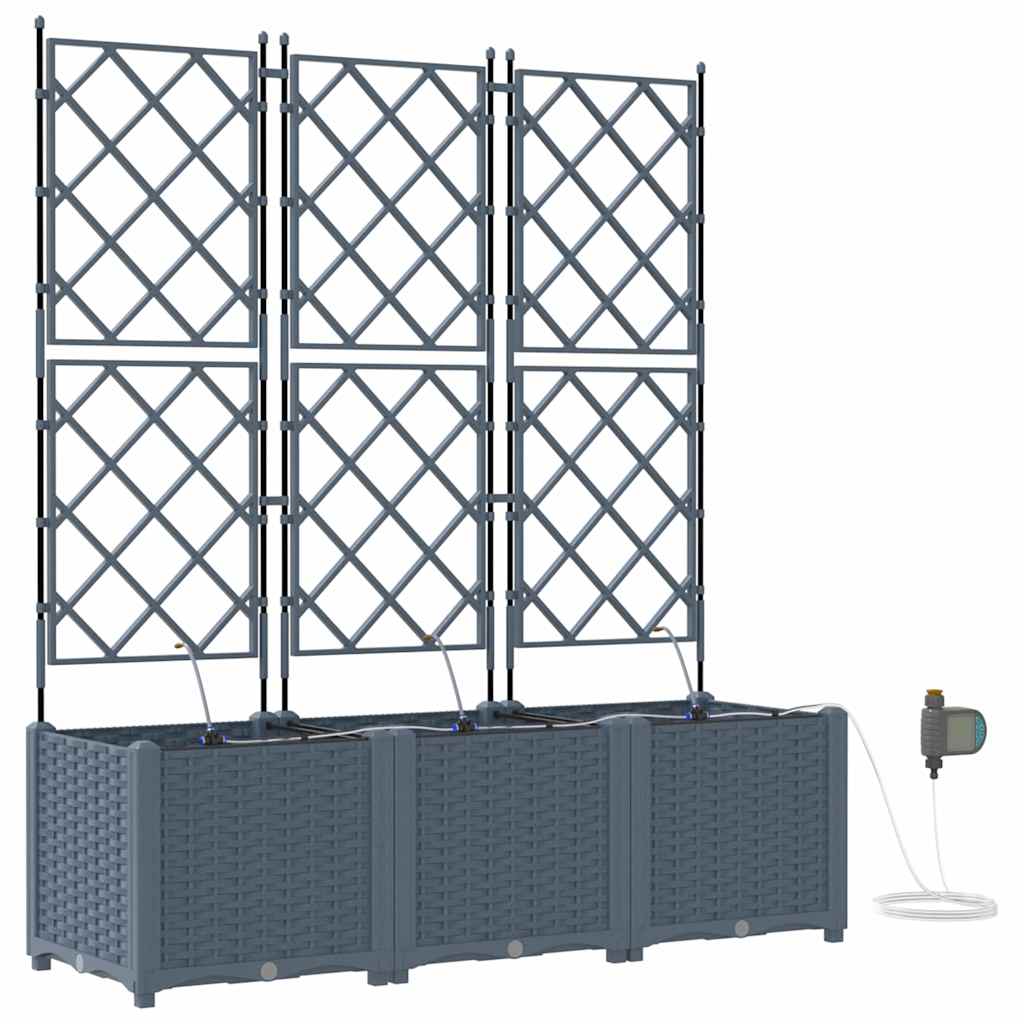 vidaXL Doniczka ogrodowa 3 pcs Jasnoszary 120 x 40 x 142 cm