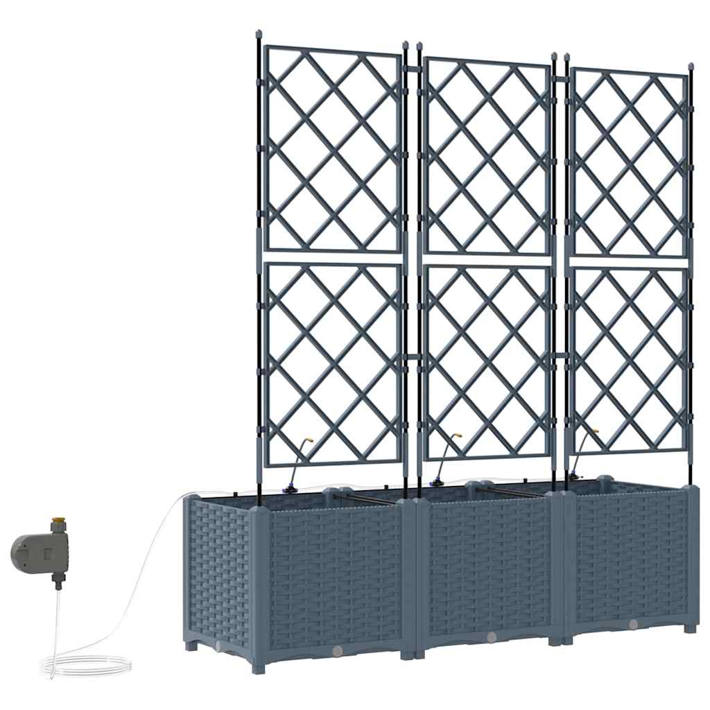 vidaXL Doniczka ogrodowa 3 pcs Jasnoszary 120 x 40 x 142 cm