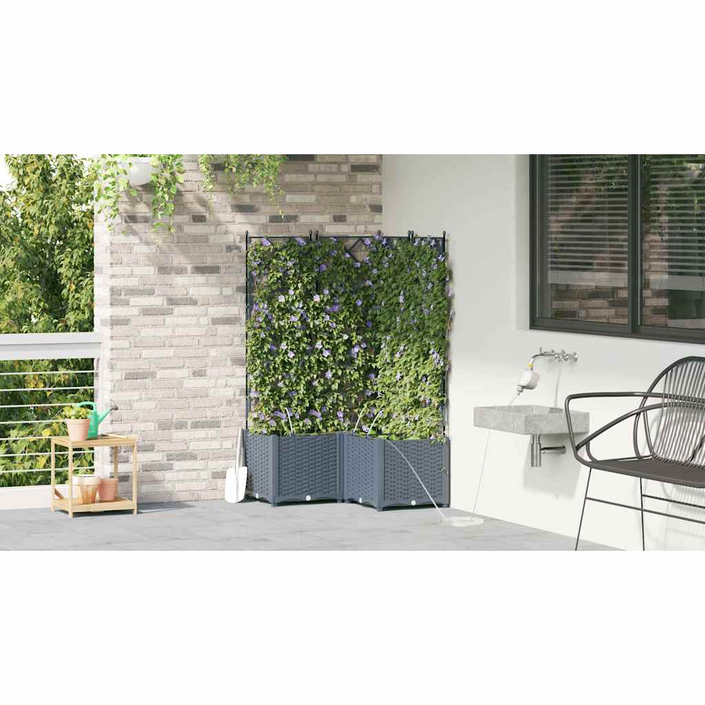 vidaXL Doniczka ogrodowa 3 pcs Jasnoszary 80 x 80 x 142 cm