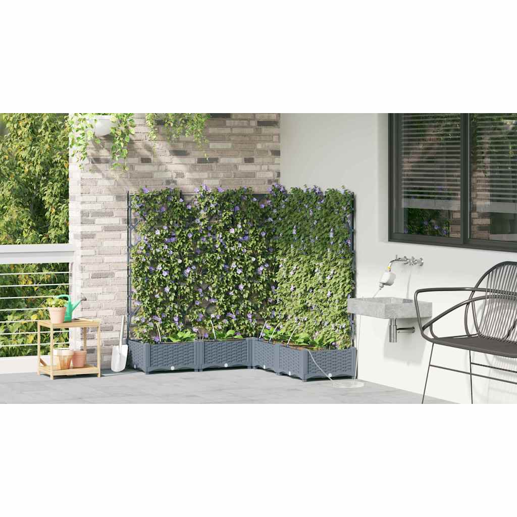 vidaXL Doniczka ogrodowa 5 pcs Jasnoszary 120 x 120 x 126 cm