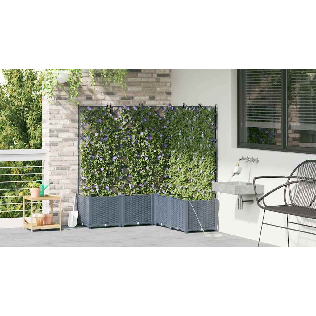 vidaXL Doniczka ogrodowa 5 pcs Jasnoszary 120 x 120 x 142 cm