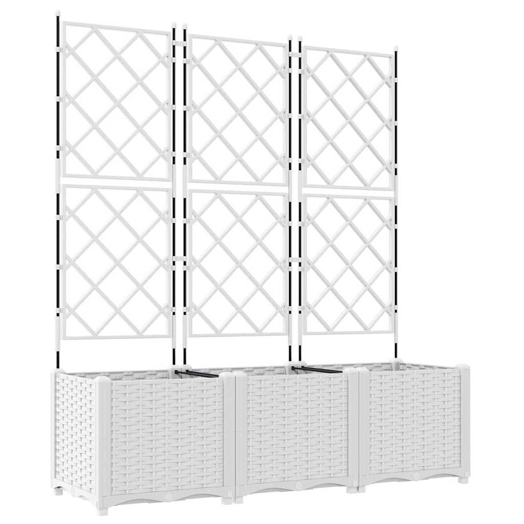 vidaXL Doniczka ogrodowa 3 pcs Biały 120 x 40 x 143 cm