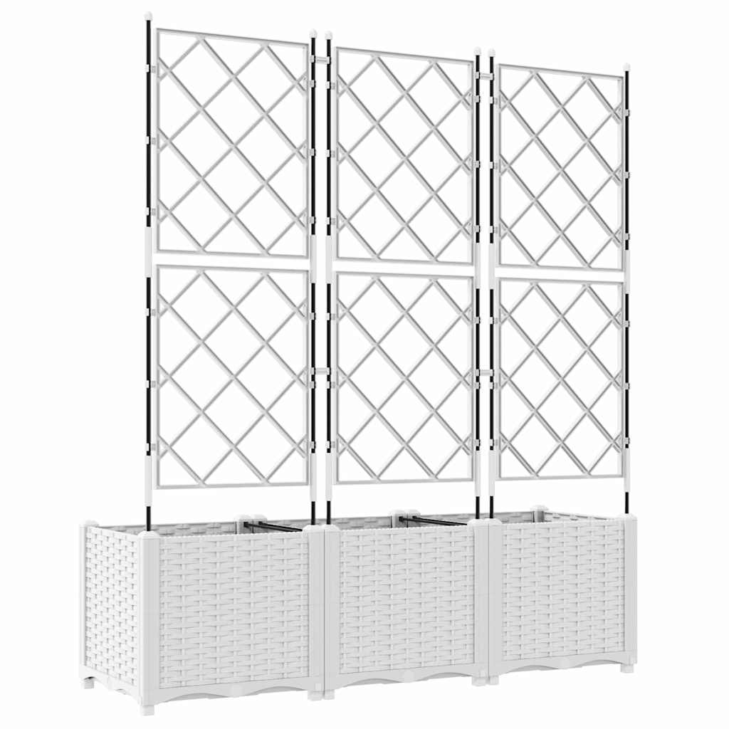 vidaXL Doniczka ogrodowa 3 pcs Biały 120 x 40 x 143 cm