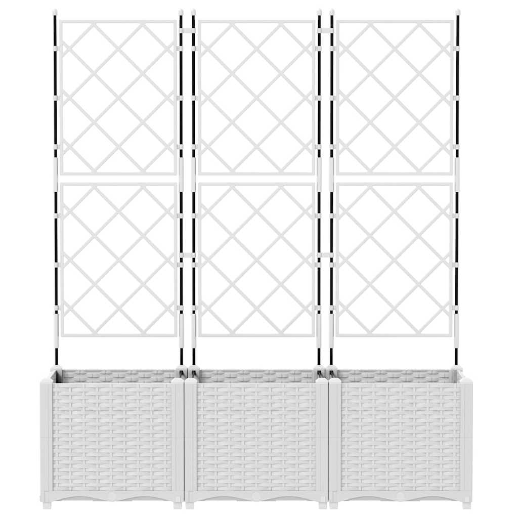 vidaXL Doniczka ogrodowa 3 pcs Biały 120 x 40 x 143 cm