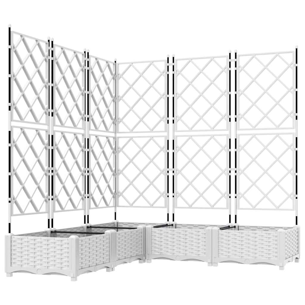 vidaXL Doniczka ogrodowa 5 pcs Biały 120 x 120 x 125,5 cm