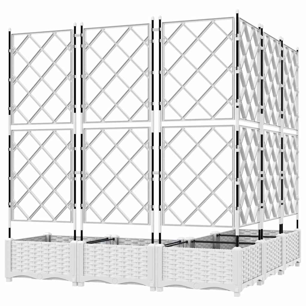vidaXL Doniczka ogrodowa 5 pcs Biały 120 x 120 x 125,5 cm