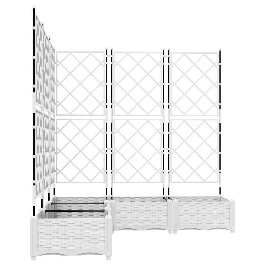 vidaXL Doniczka ogrodowa 5 pcs Biały 120 x 120 x 125,5 cm