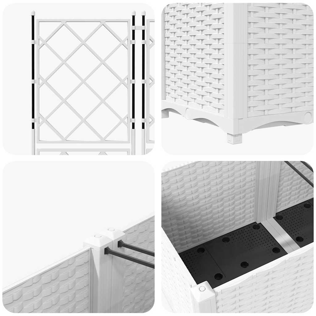 vidaXL Doniczka ogrodowa 5 pcs Biały 120 x 120 x 143 cm
