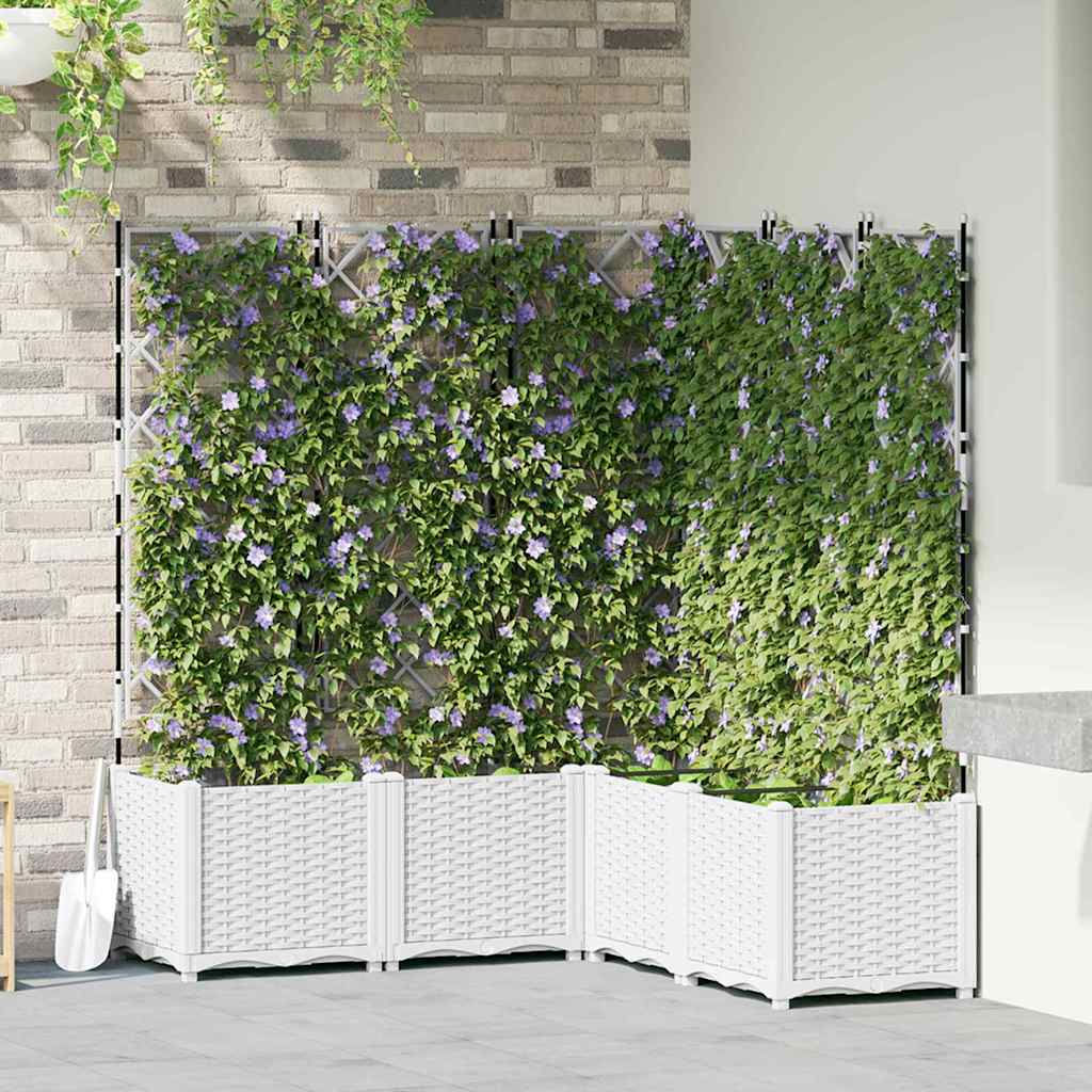 vidaXL Doniczka ogrodowa 5 pcs Biały 120 x 120 x 143 cm