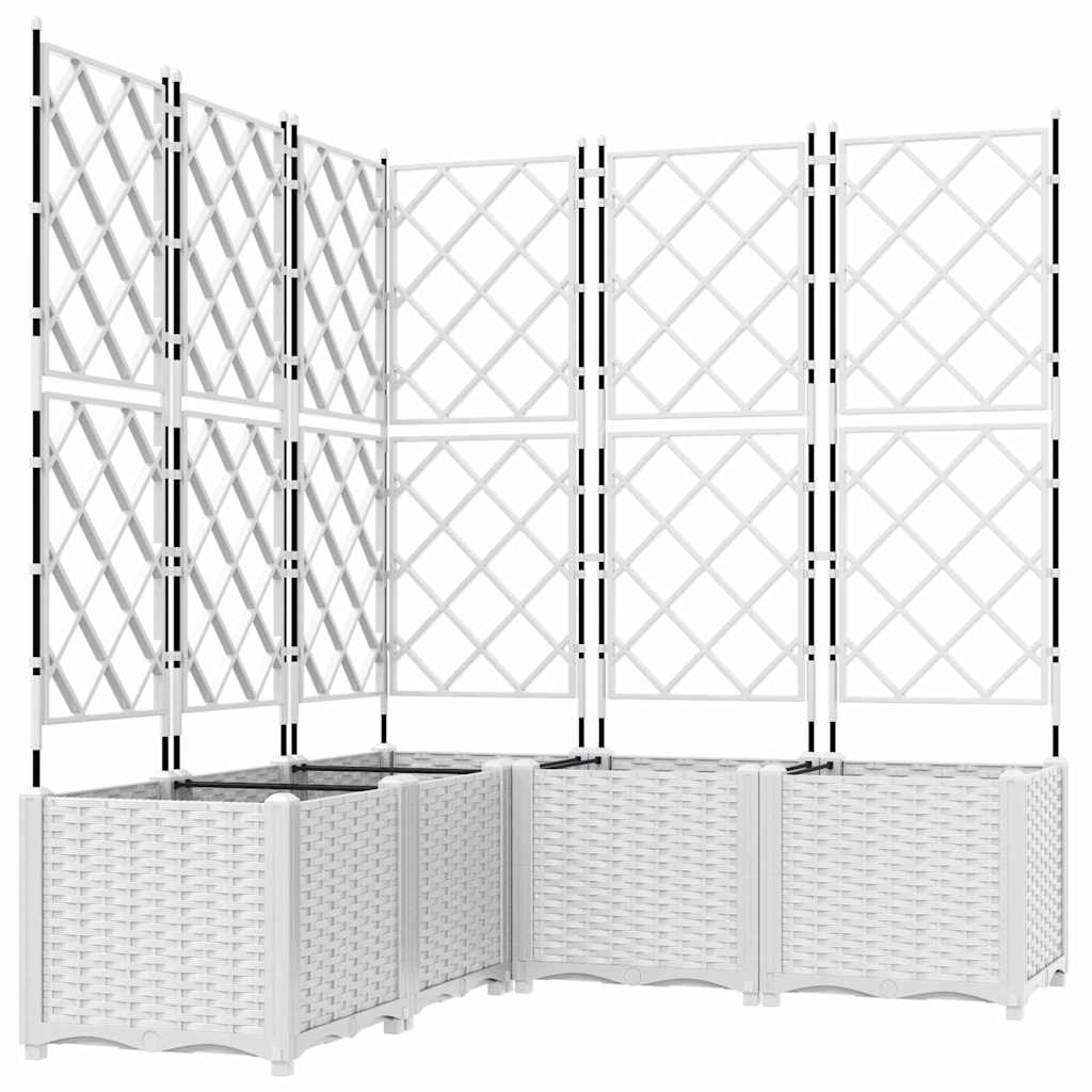 vidaXL Doniczka ogrodowa 5 pcs Biały 120 x 120 x 143 cm
