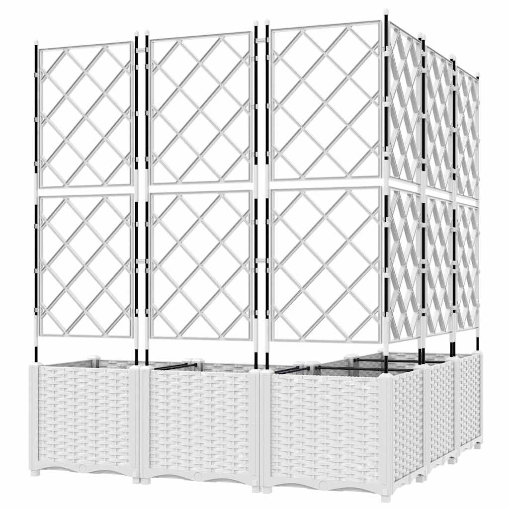 vidaXL Doniczka ogrodowa 5 pcs Biały 120 x 120 x 143 cm
