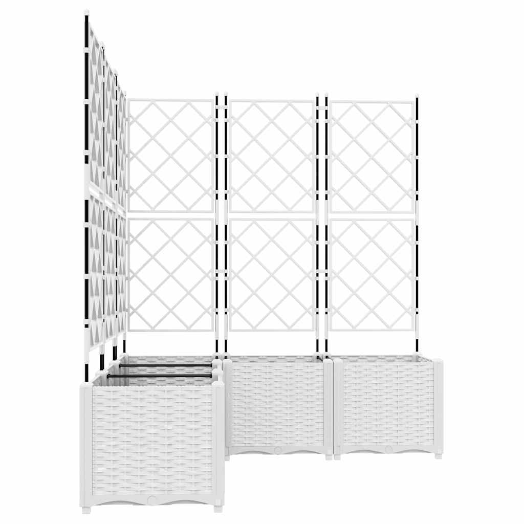 vidaXL Doniczka ogrodowa 5 pcs Biały 120 x 120 x 143 cm