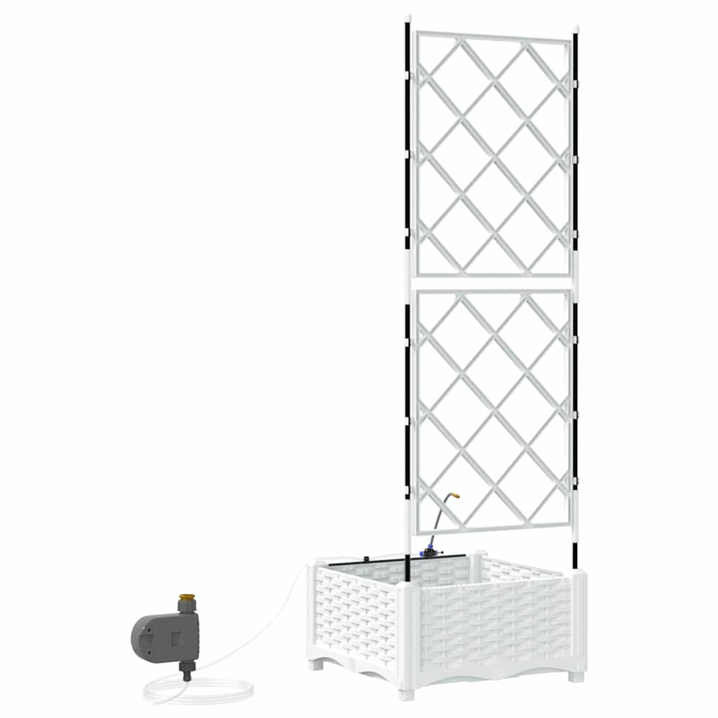 vidaXL Doniczka ogrodowa Biały 40 x 40 x 126 cm Z tworzywa sztucznego