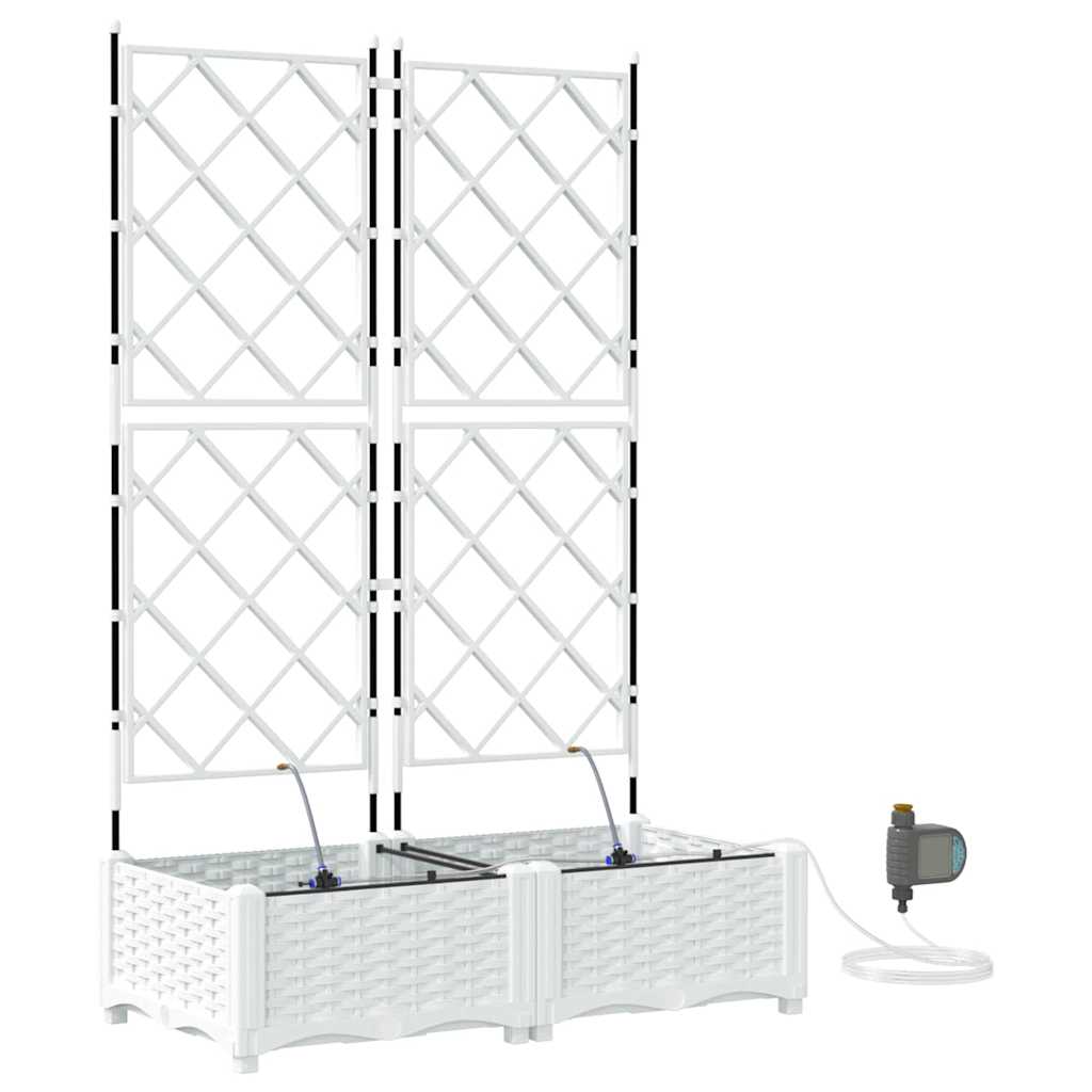 vidaXL Doniczka ogrodowa 2 pcs Biały 80 x 40 x 126 cm
