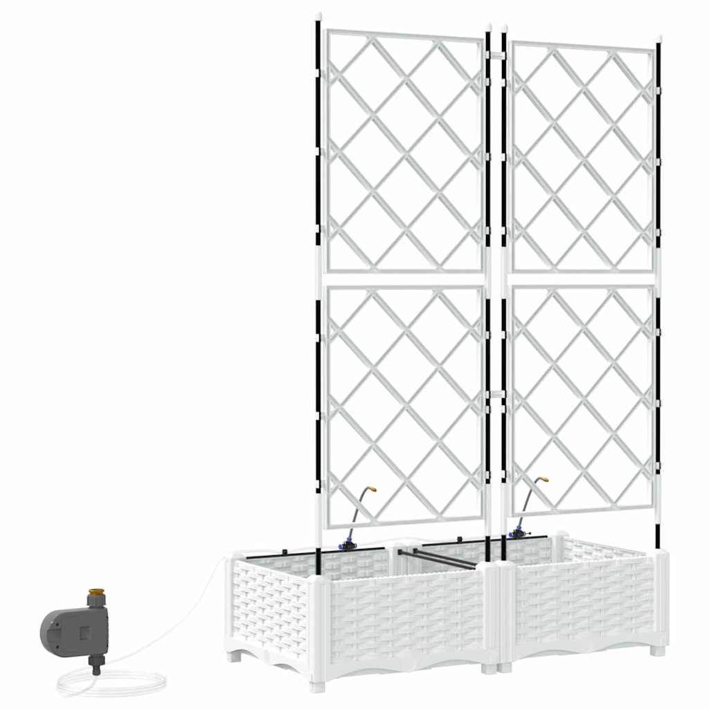 vidaXL Doniczka ogrodowa 2 pcs Biały 80 x 40 x 126 cm