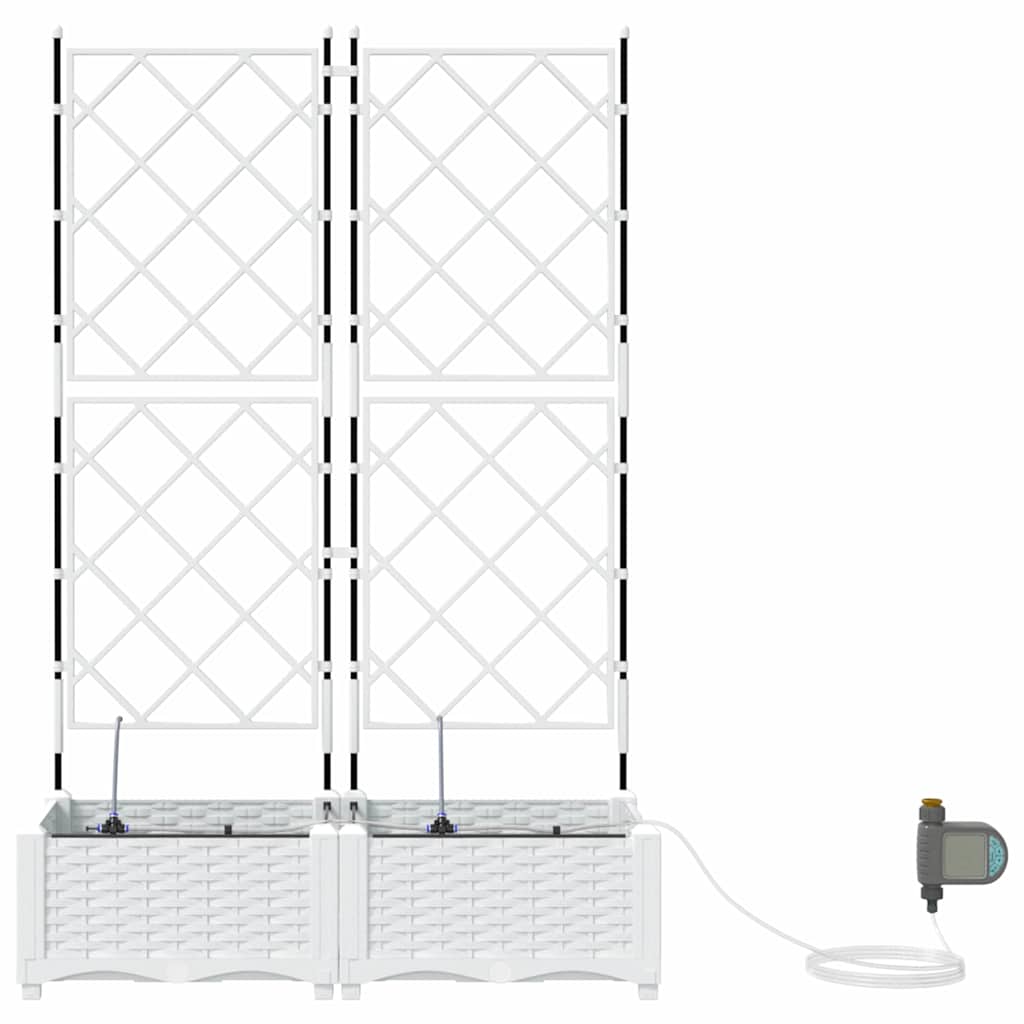 vidaXL Doniczka ogrodowa 2 pcs Biały 80 x 40 x 126 cm