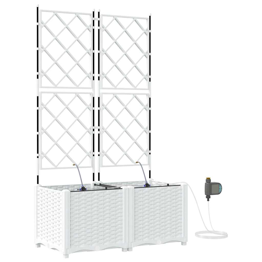 vidaXL Doniczka ogrodowa 2 pcs Biały 80 x 40 x 142 cm