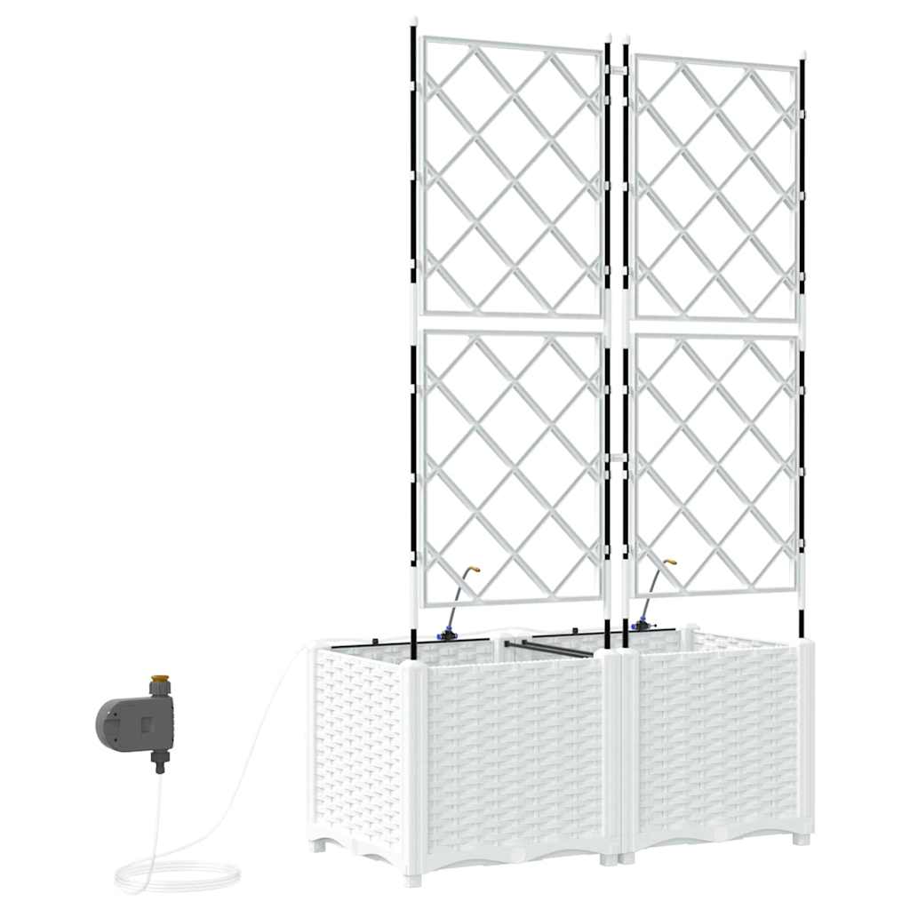 vidaXL Doniczka ogrodowa 2 pcs Biały 80 x 40 x 142 cm