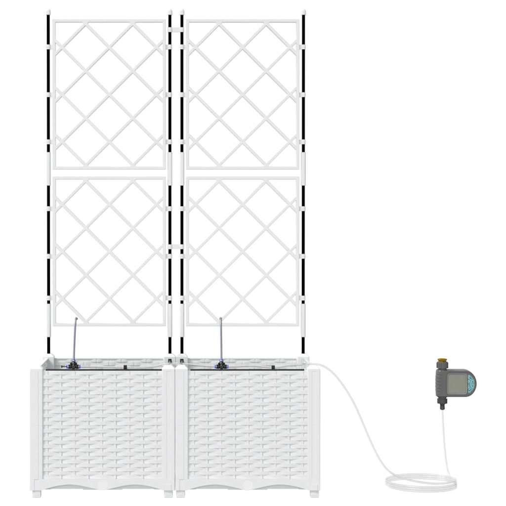 vidaXL Doniczka ogrodowa 2 pcs Biały 80 x 40 x 142 cm