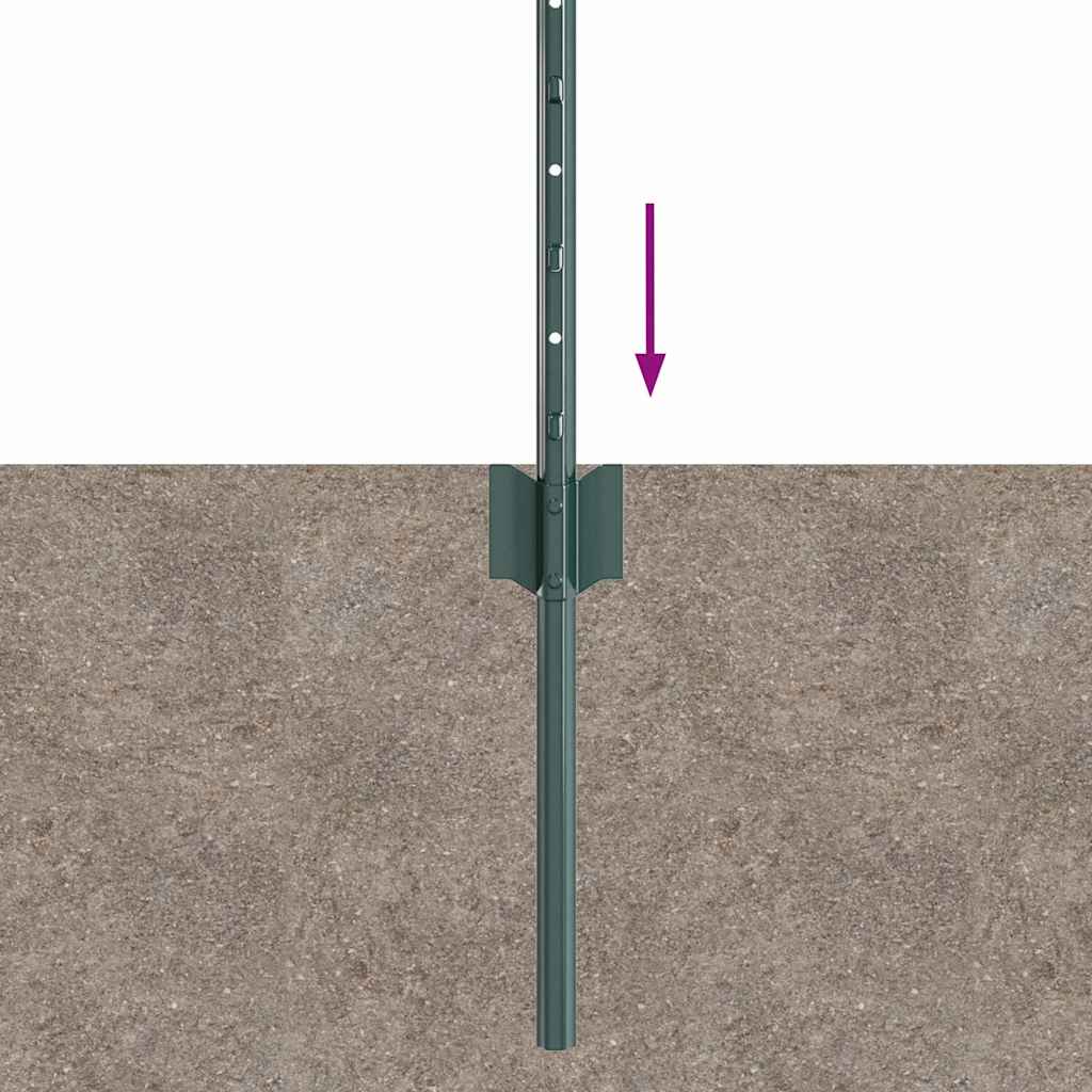 vidaXL Wbudowany słupek ogrodzeniowy 5 szt. zielony 80 cm