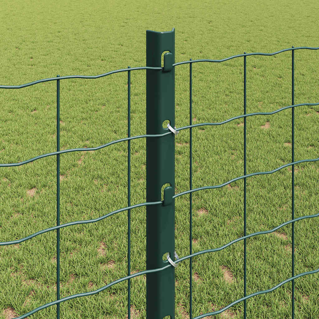 vidaXL Wbudowany słupek ogrodzeniowy 11 pcs zielony 160 cm
