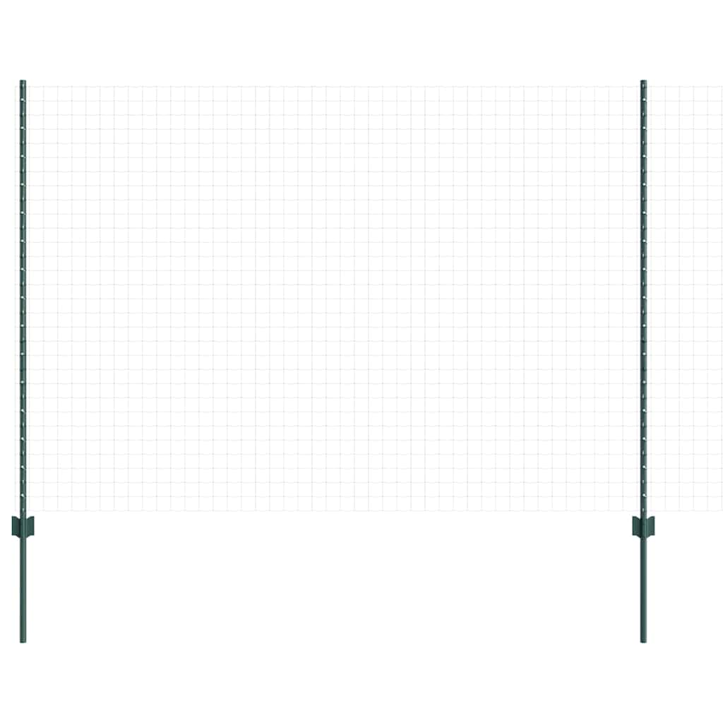 vidaXL Wbudowany słupek ogrodzeniowy 11 pcs zielony 200 cm