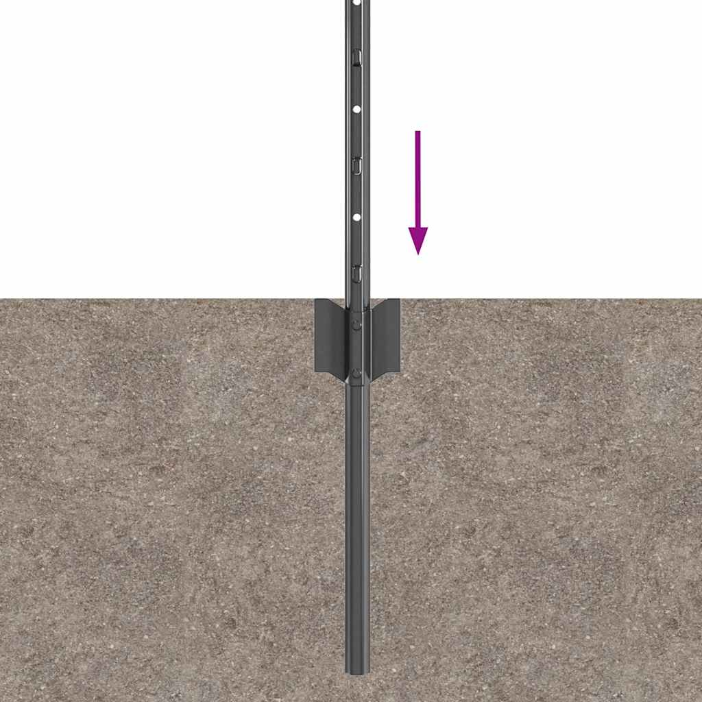 vidaXL Wbudowany słupek ogrodzeniowy 5 szt. Szary 80 cm
