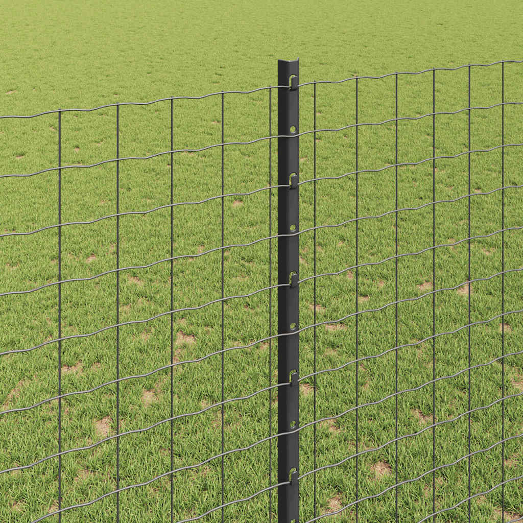 vidaXL Wbudowany słupek ogrodzeniowy 11 pcs Szary 200 cm