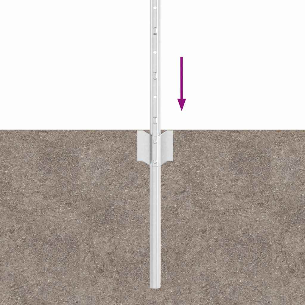 vidaXL Wbudowany słupek ogrodzeniowy 5 pcs srebrny 80 cm