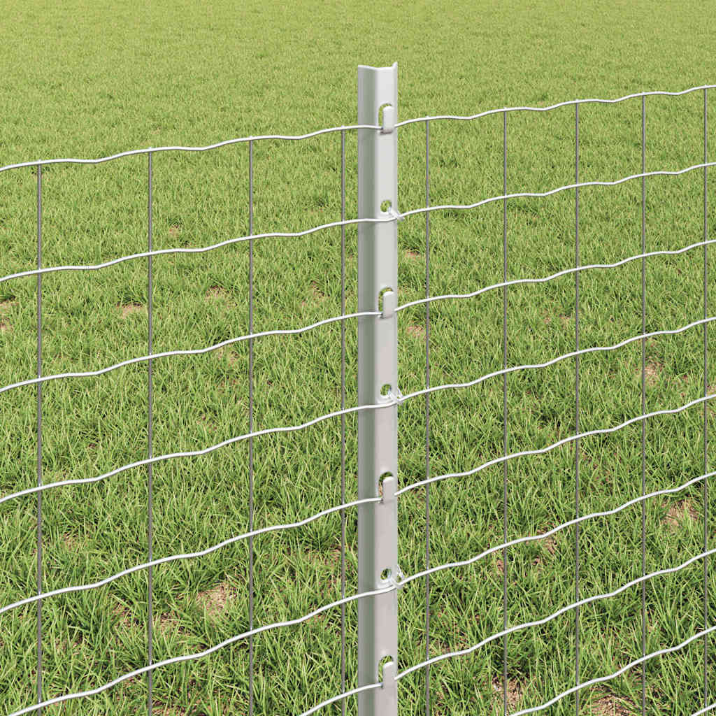 vidaXL Wbudowany słupek ogrodzeniowy 11 pcs srebrny 100 cm