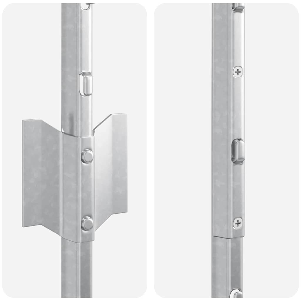 vidaXL Wbudowany słupek ogrodzeniowy 5 pcs srebrny 140 cm