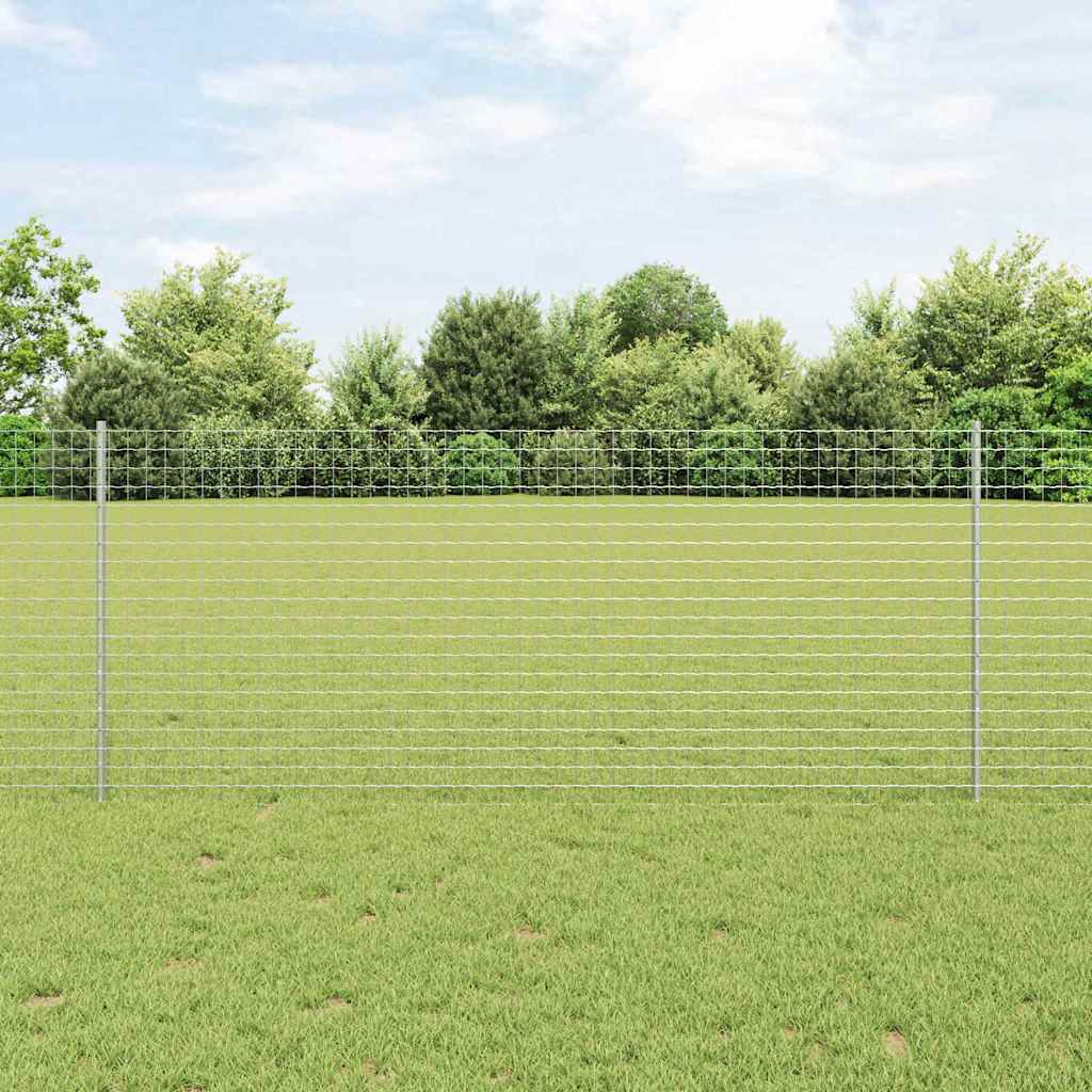 vidaXL Wbudowany słupek ogrodzeniowy 5 pcs srebrny 140 cm