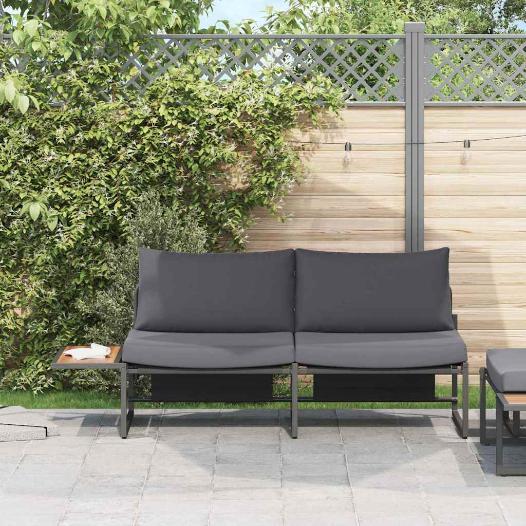 vidaXL Sofa Ogrodowa z poduszką Antracyt 200,5 x 70 x 85,5 cm Stal
