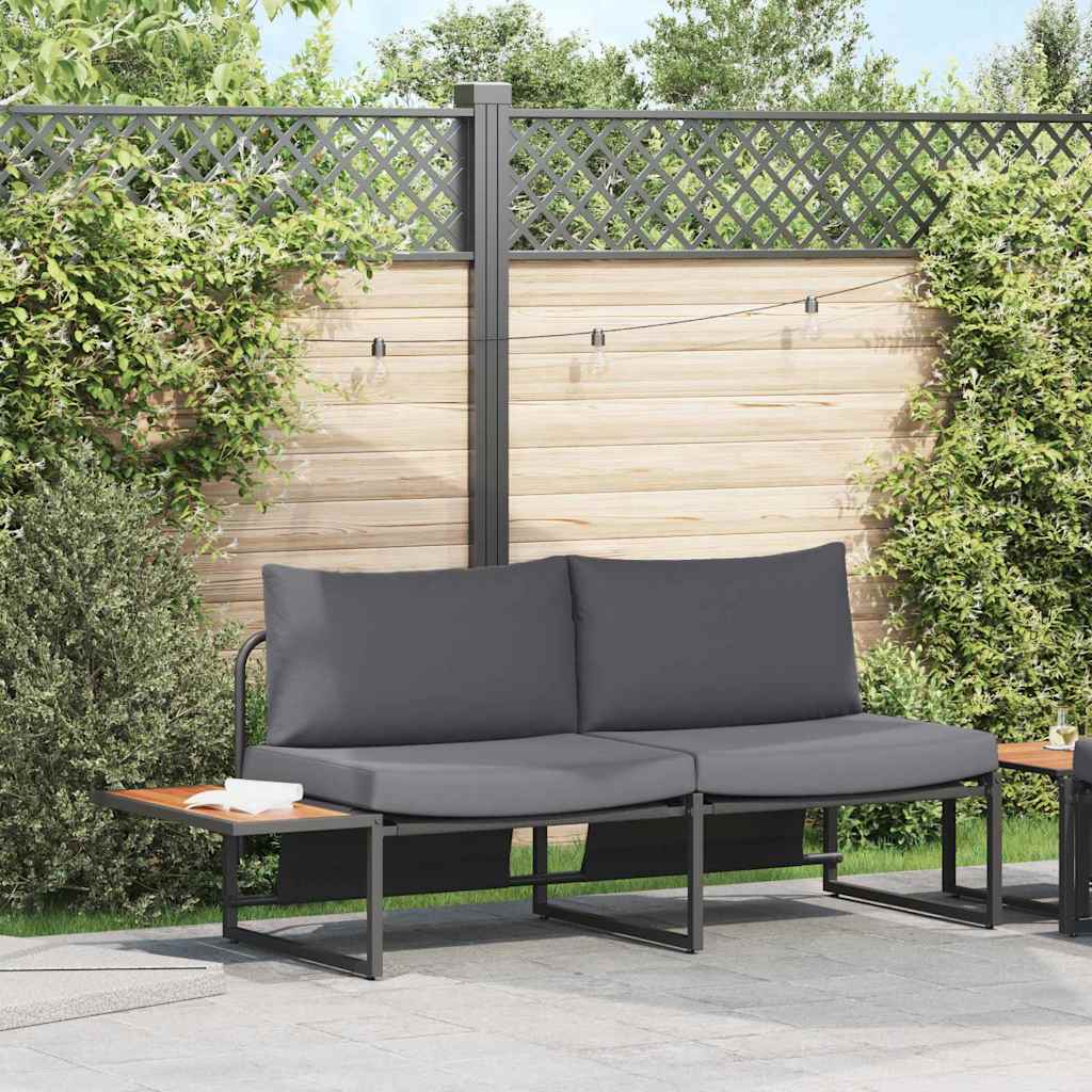 vidaXL Sofa Ogrodowa z poduszką Antracyt 200,5 x 70 x 85,5 cm Stal