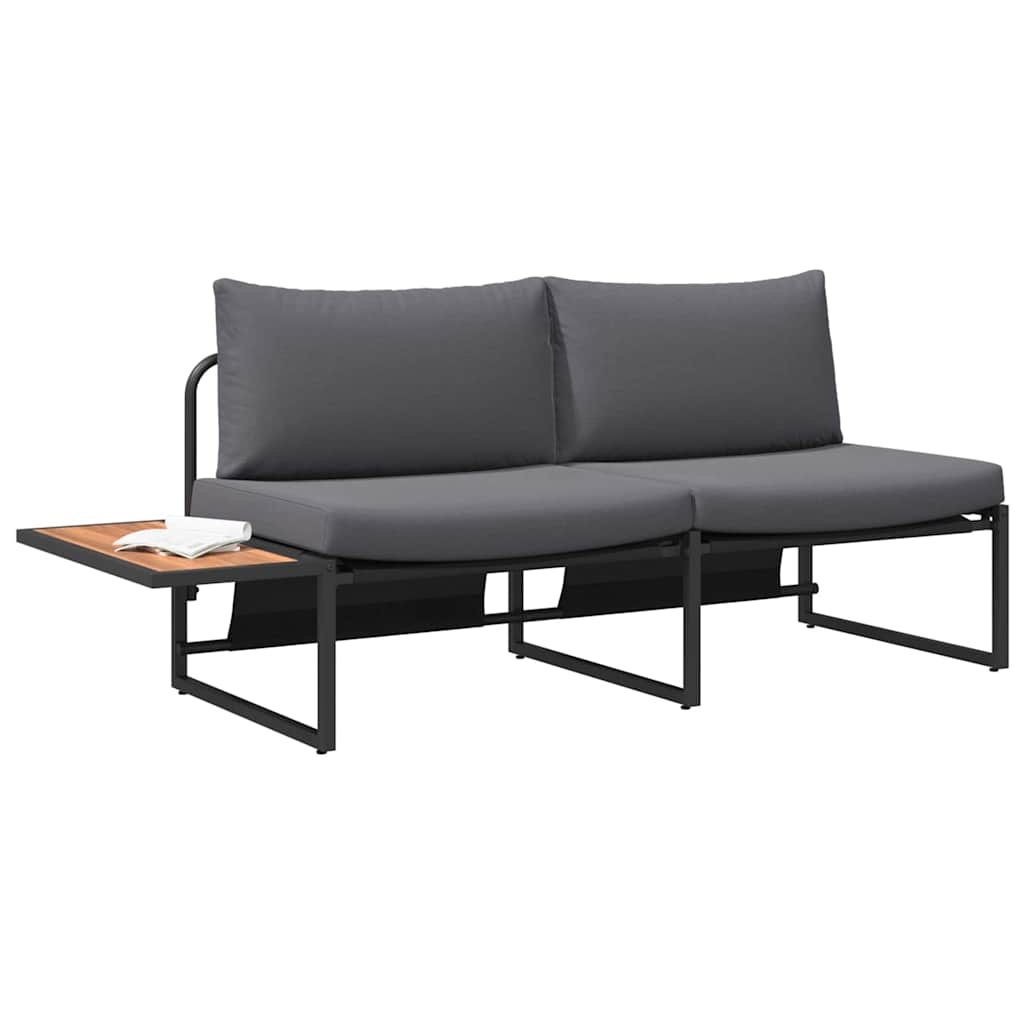 vidaXL Sofa Ogrodowa z poduszką Antracyt 200,5 x 70 x 85,5 cm Stal