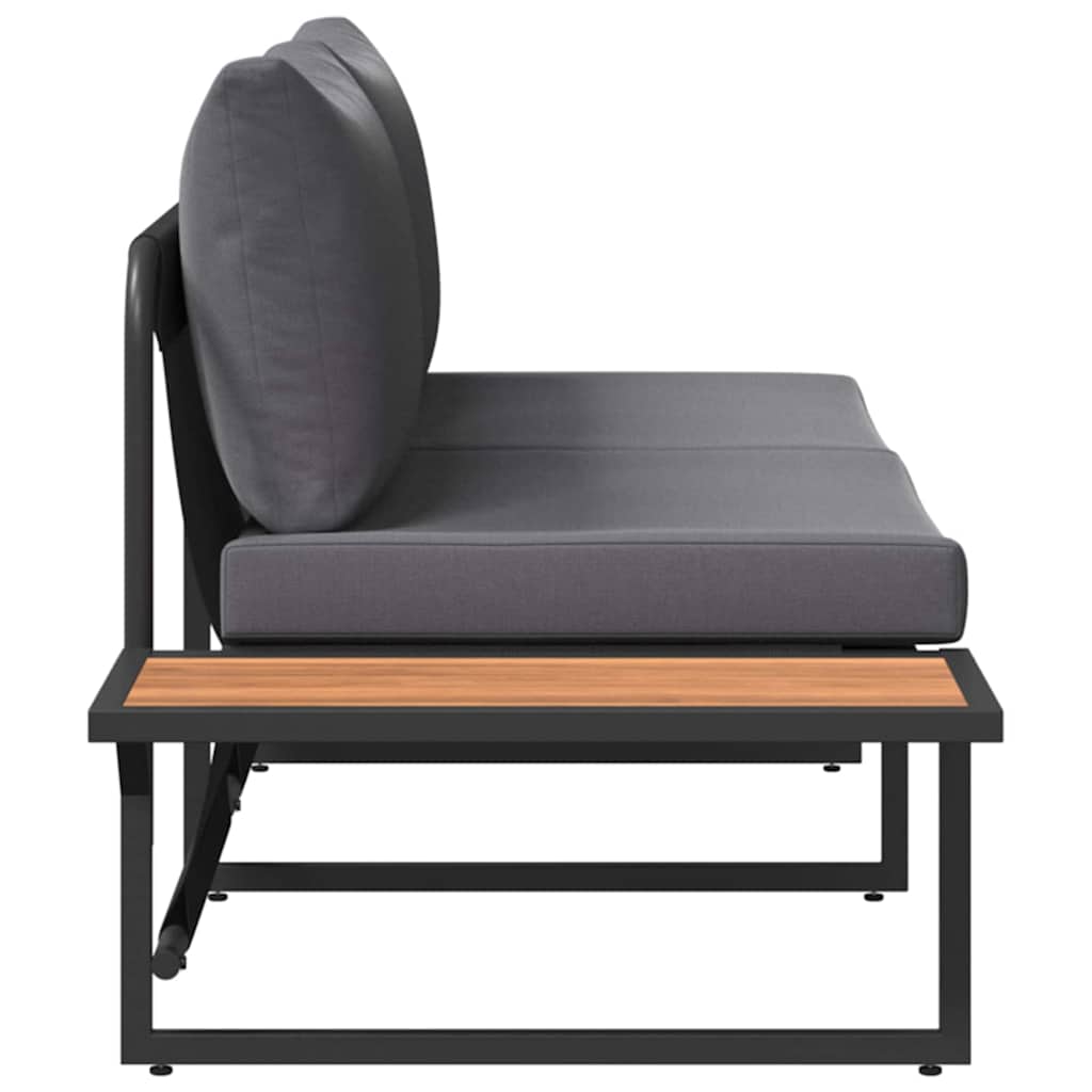 vidaXL Sofa Ogrodowa z poduszką Antracyt 200,5 x 70 x 85,5 cm Stal