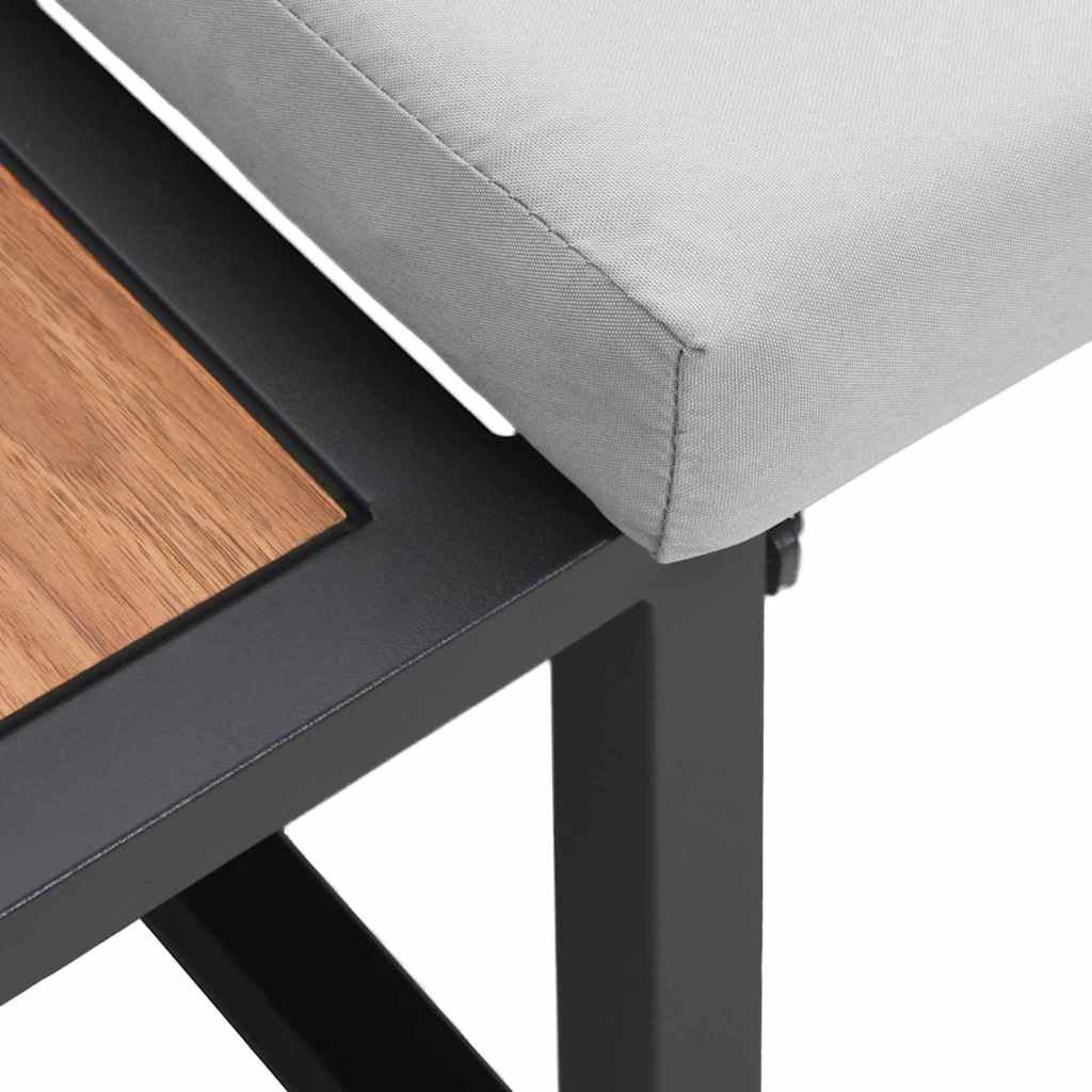 vidaXL Sofa Ogrodowa z poduszką Jasnoszary 200,5 x 70 x 85,5 cm Stal