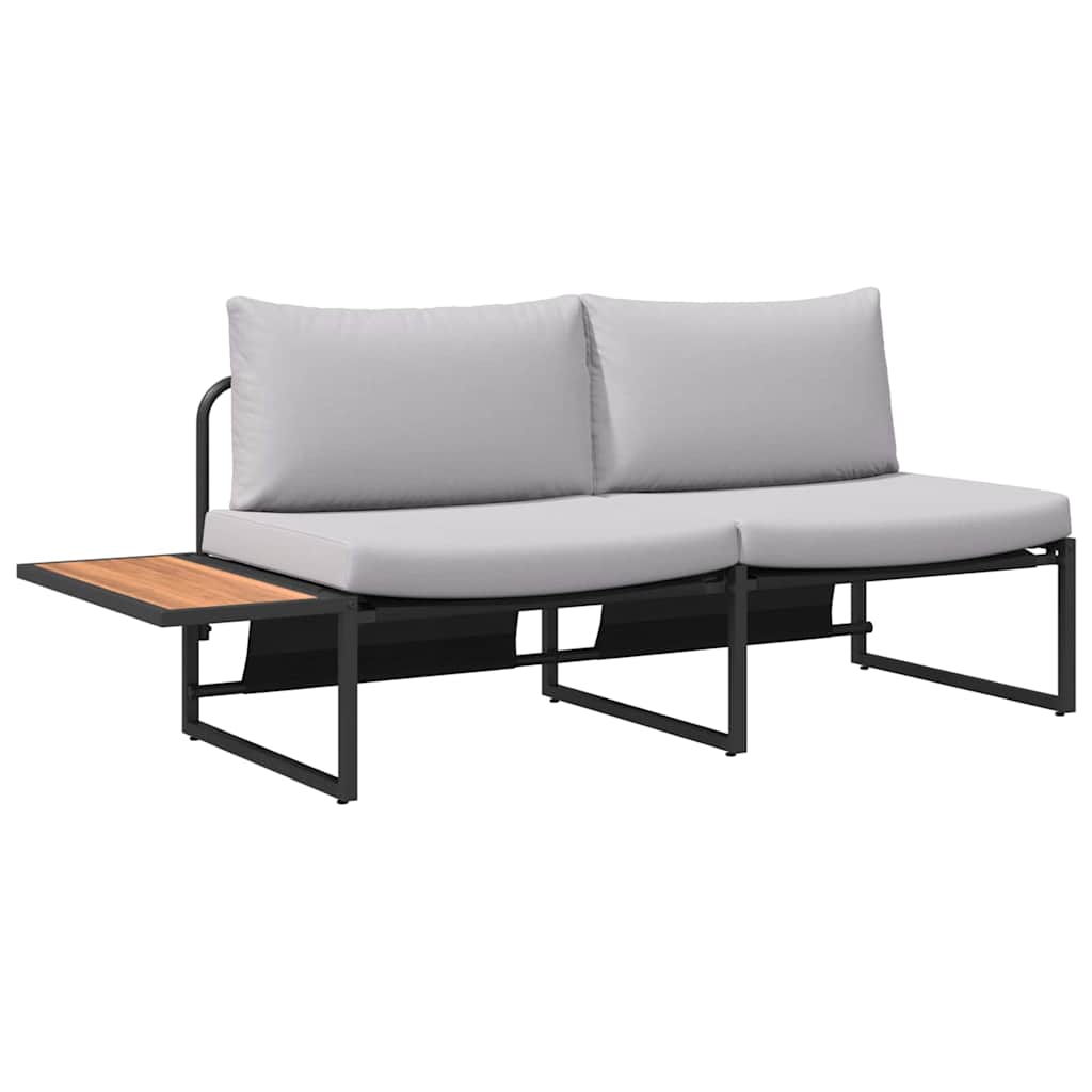 vidaXL Sofa Ogrodowa z poduszką Jasnoszary 200,5 x 70 x 85,5 cm Stal