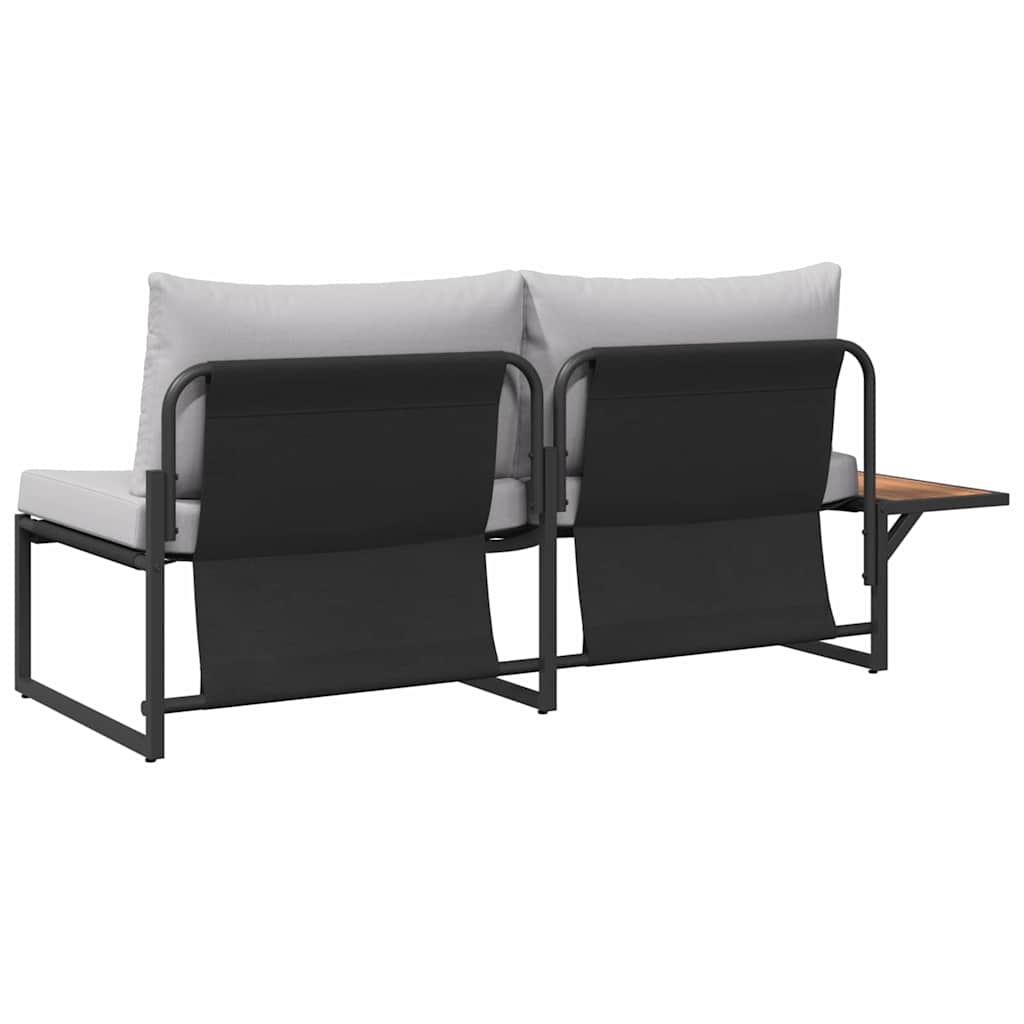 vidaXL Sofa Ogrodowa z poduszką Jasnoszary 200,5 x 70 x 85,5 cm Stal