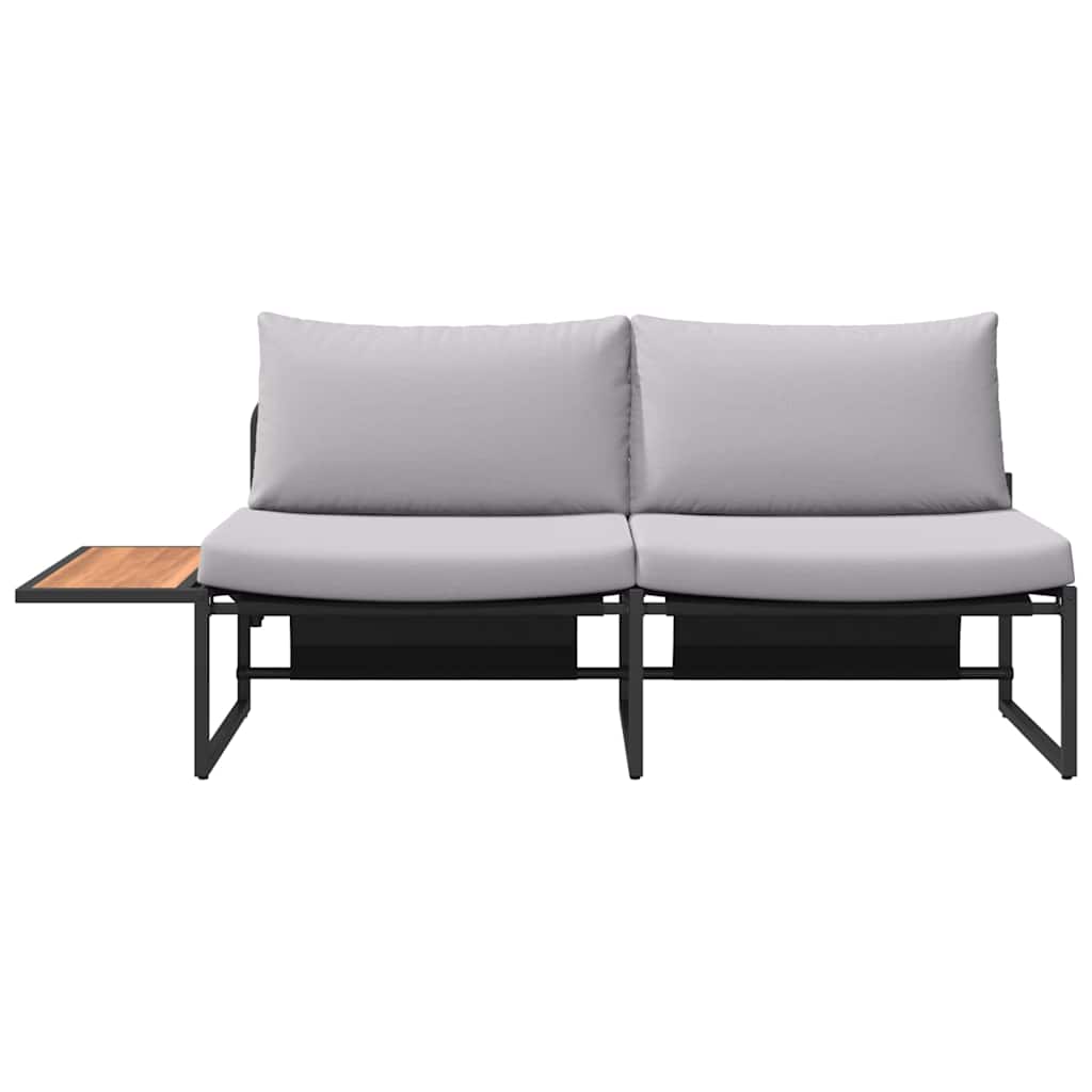 vidaXL Sofa Ogrodowa z poduszką Jasnoszary 200,5 x 70 x 85,5 cm Stal