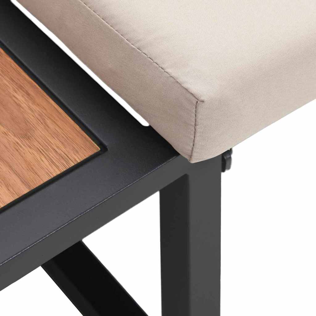vidaXL Sofa Ogrodowa z poduszką Ciemnoszary 200,5 x 70 x 85,5 cm Stal