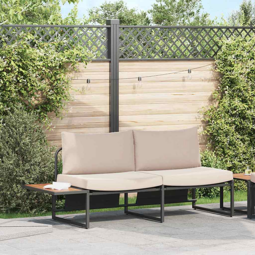 vidaXL Sofa Ogrodowa z poduszką Ciemnoszary 200,5 x 70 x 85,5 cm Stal